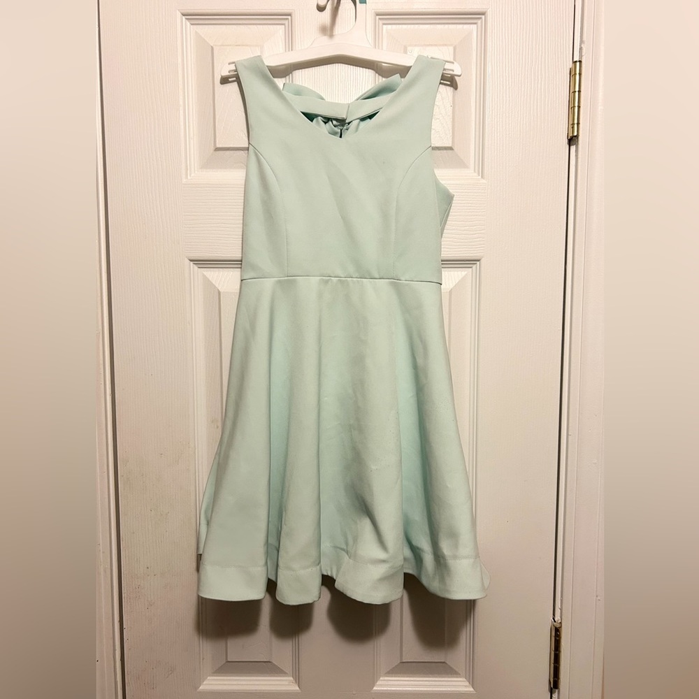 Tween Diva Girls👧🏻Mint Green  back bow🎀skater dress👗Fit & Flare Sz 7